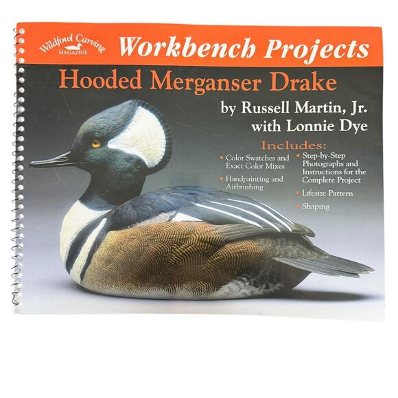 Workbench Projects Hooded Merganser Drake Wildfowl Carving Book Used Good